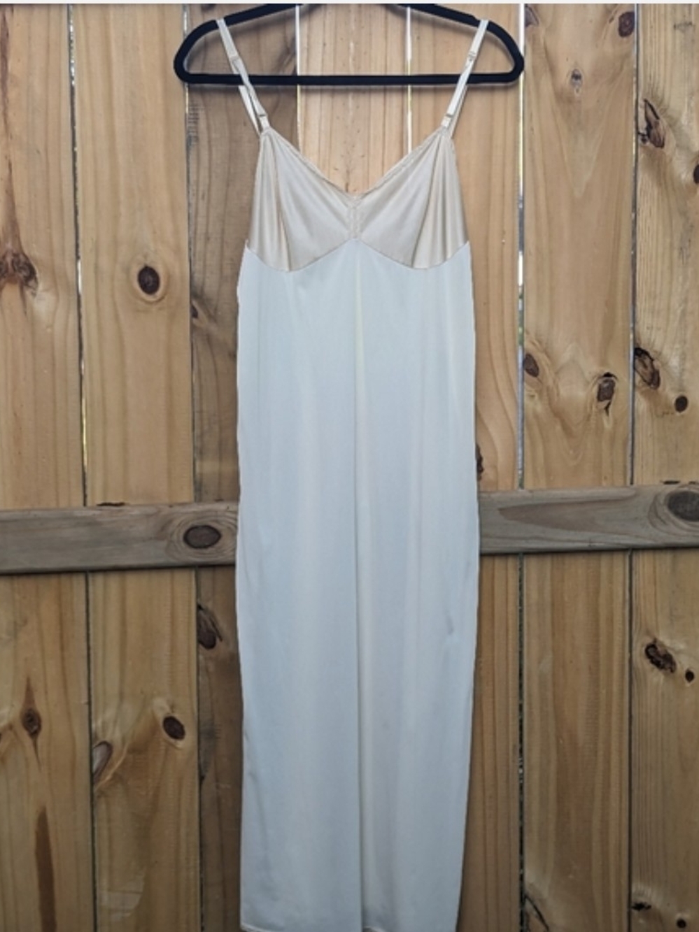 Vanity Fair Ivory and Cream Two-Tone Slip Dress